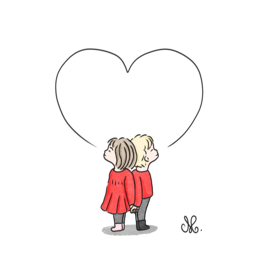 Dessin poétique Les amoureux - livres pour enfant et adulte atypique